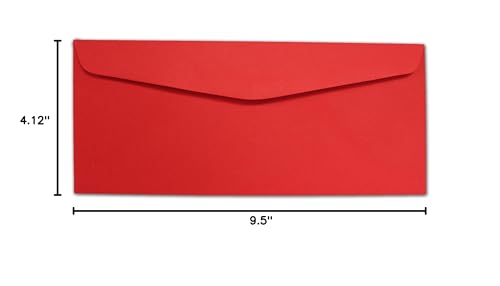 Red #10 Envelopes, 100 Pack