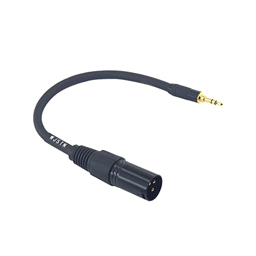 032 XLR to 3.5mm Converter Cable Unbalanced 1/8 inch Mini Stereo Jack to XLR Male Adapter Suitable for Camera, DSLR Camera, Computer Recording Equipment, etc (6in)