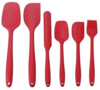 Six-piece heat-resistant silicone spatula set