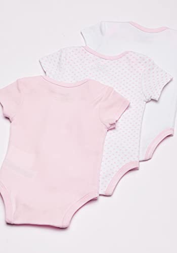 Girls Ballerina 3 Pack Bodysuit, White/Pink, 3 Months
