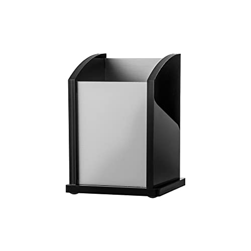 Black acrylic and silver aluminum pen holder