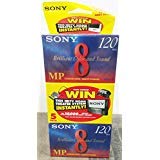 Sony 8mm Standard 120 minute 120MP Cassette Tape (5 Pack)