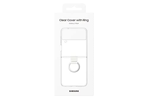 Galaxy Z Flip4 Clear Cover with Ring, Protective Phone Case with Loop, Handheld Design, US Version, Transparent
