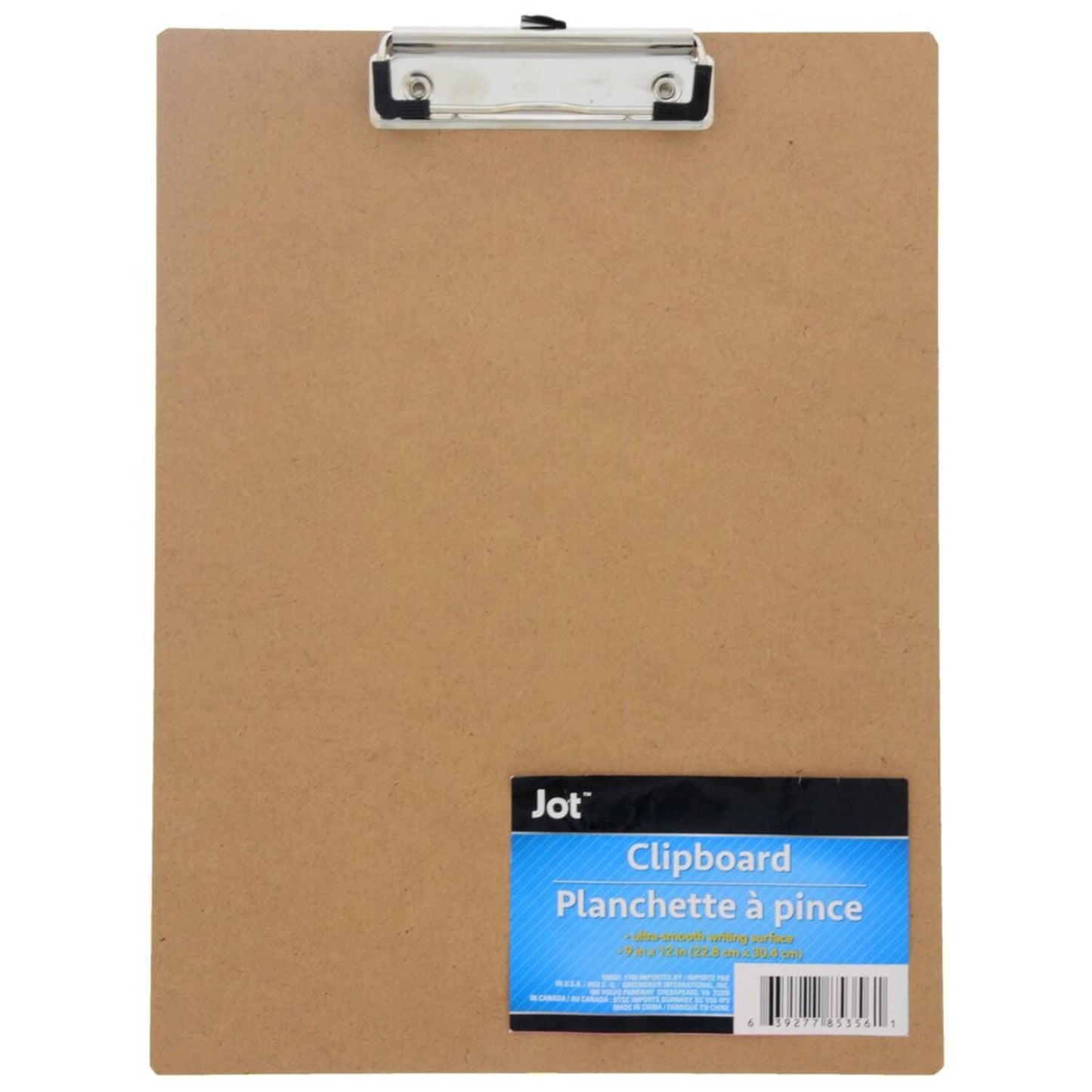 Jot Wooden Clipboards with Metal Clips and Rubber Padding, 9x12 in. (Pack of 4)