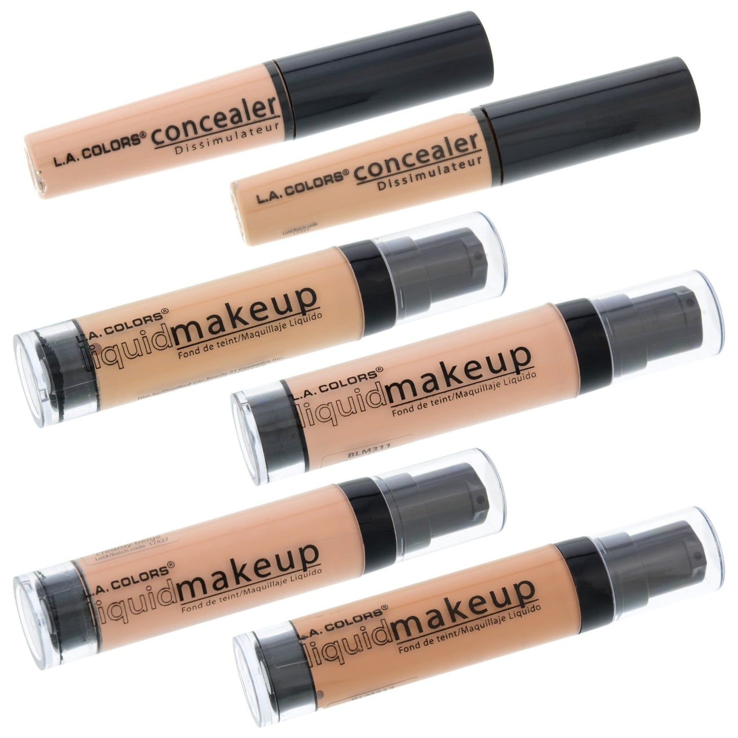 L.A. Colors Expressions Liquid Makeup and Concealers (Pack of 36)