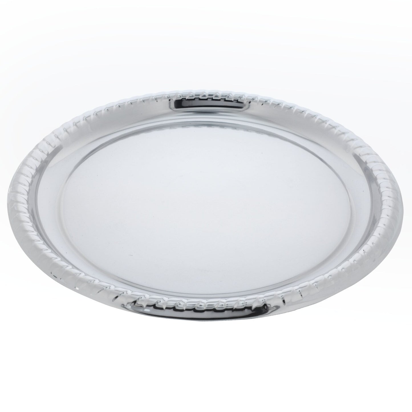 Round Silver Plastic Serving Trays, 16 in. (Pack of 6)