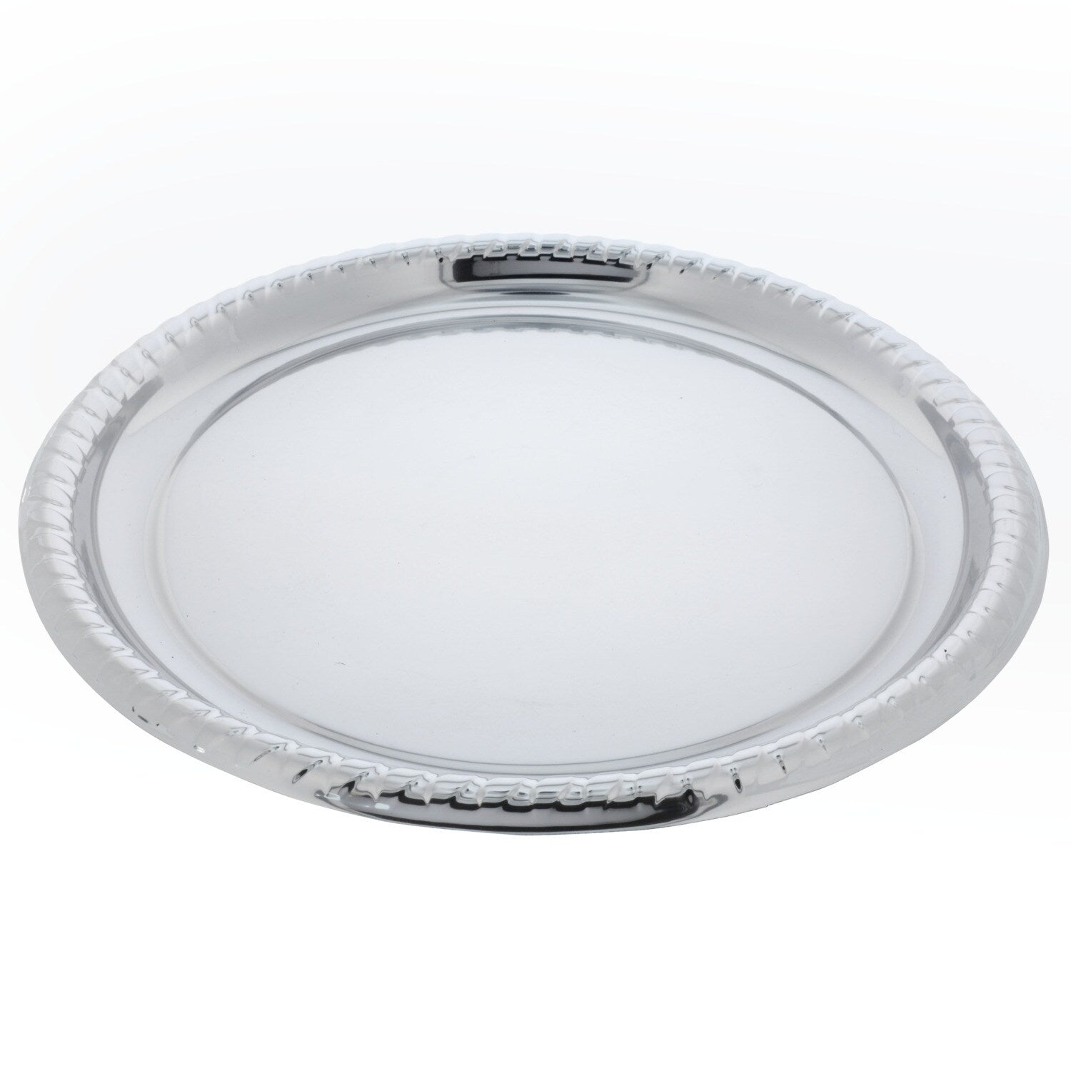 Round Silver Plastic Serving Trays, 16 in. (Pack of 6)