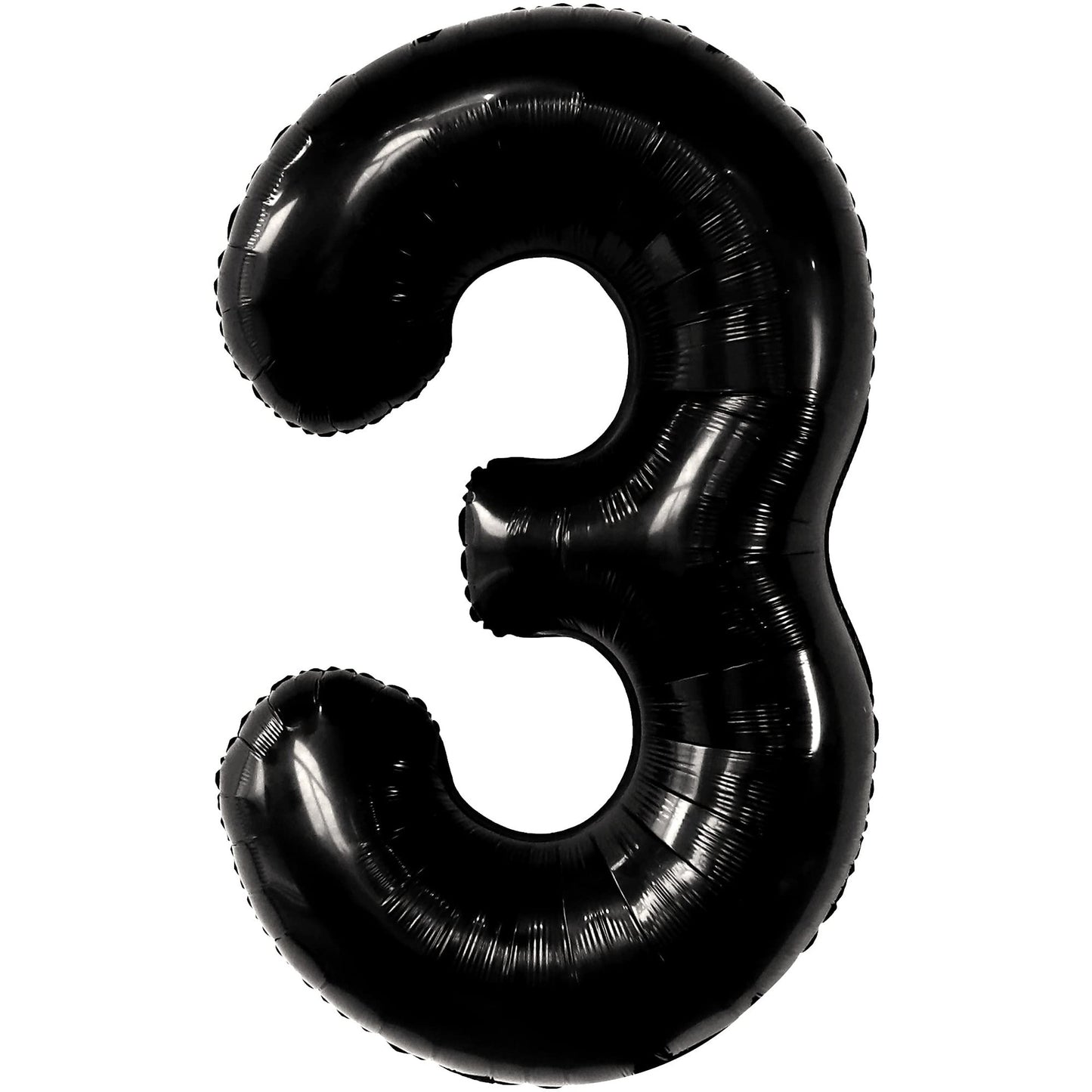 Giant Black Number 3 Balloon - Jumbo 40 Inch Balloon for Boys 3rd Birthday Decorations - 3 Year Old Party Supplies - Black 3 Balloon for Birthday