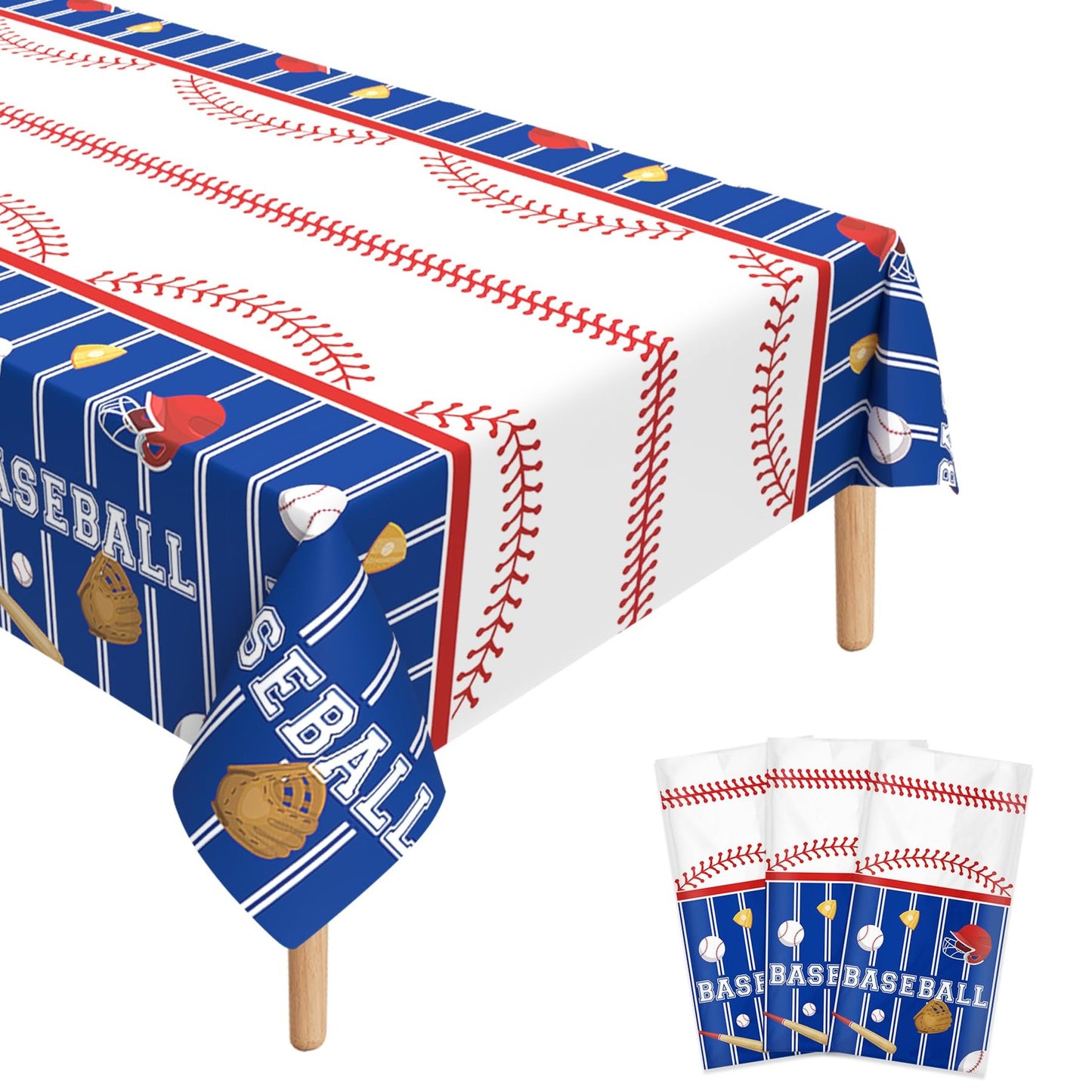 Baseball Tablecloths 3 Pack Waterproof Party Decor