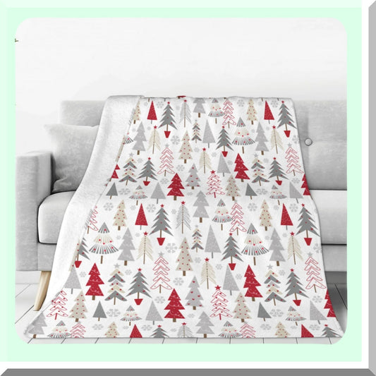 WinterPine Plush Flannel Throw - Soft, Lightweight Blanket for Couch, Bed, Sofa, Travel, Office, Camping - 50 x 60 Inch