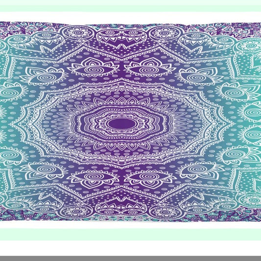 Ombre Harmony Meditation Pillow - Purple Turquoise Cushion Cover - Decorative Rectangle Accent Case - Inner Peace Ornamental Art - 36" X 16"
