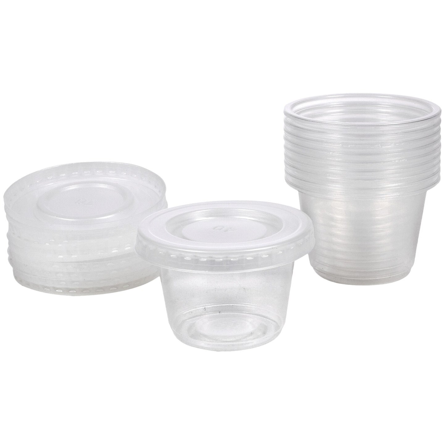 Clear Plastic Condiment Cups with Lids, 10-ct. Packs (Pack of 4)