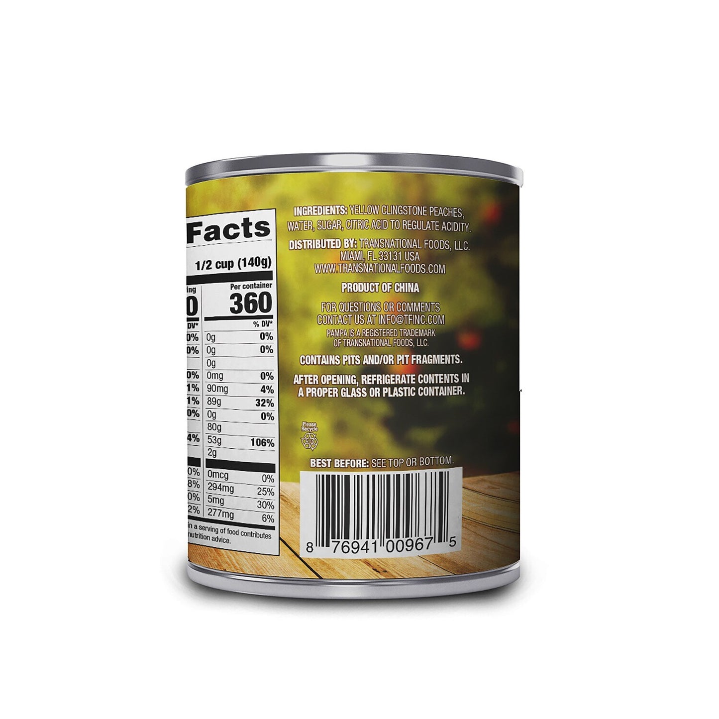 Cans of Pampa Peach Slices, 15.25 oz. Cans (Pack of 12)