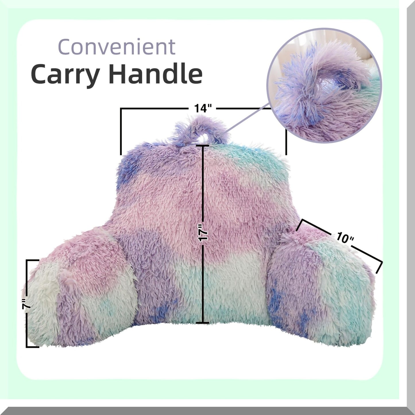 ComfortMax Backrest Pillow - Large Adult Reading Bed Wedge with Arms Support for Sitting Up in Bed/Couch, BluePurple - Ideal for Bedrest & Back Support