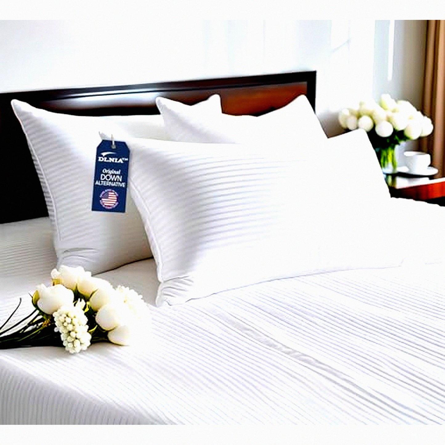 Luxury Queen Size Hotel Pillows Set - Fluffy Down Alternative Pillows for Stomach and Side Sleepers with Hypoallergenic Thermal Technology