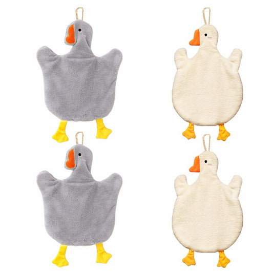 4Pcs Cute Duck Hand Towels, Absorbent, Quick Dry
