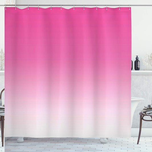 Ombre Shower Curtain Hot Pink Cream 70"