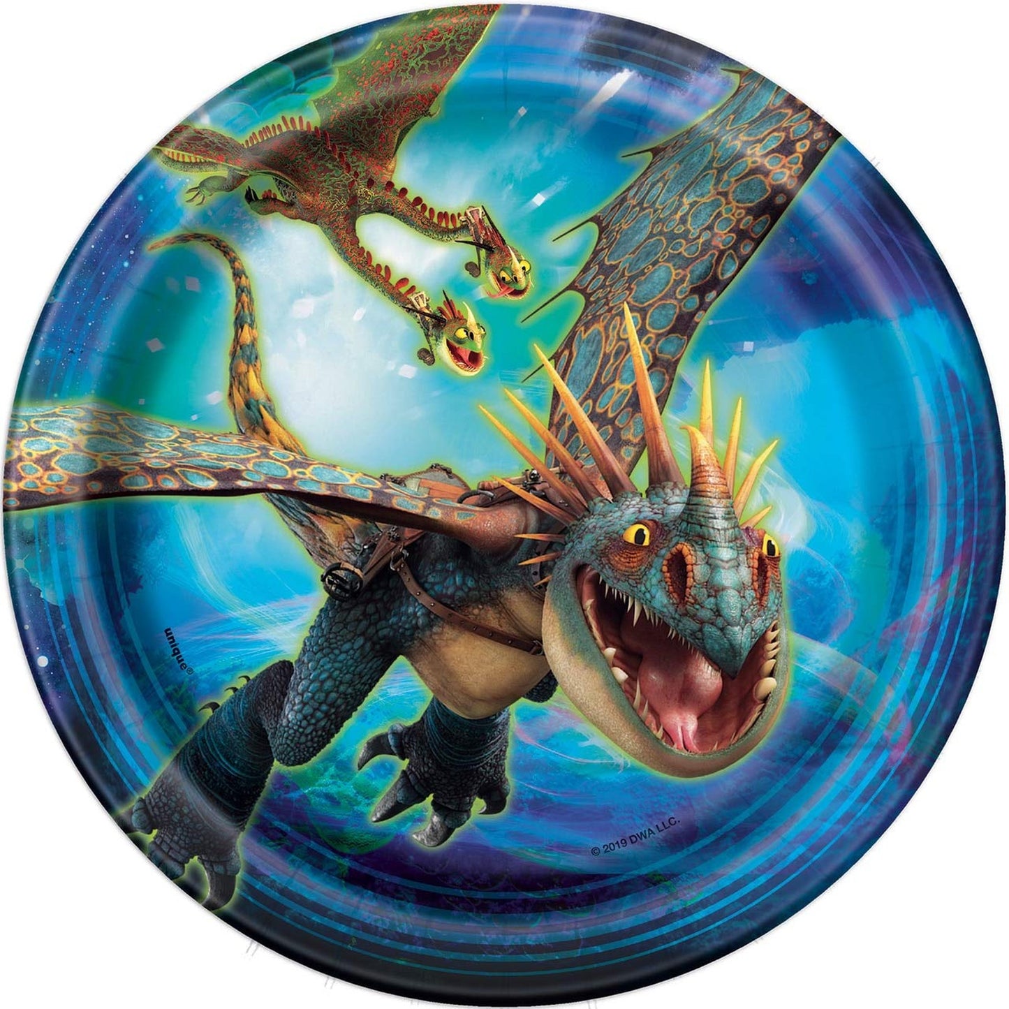 7-Inch Dragon Themed Dessert Paper Plates for Parties