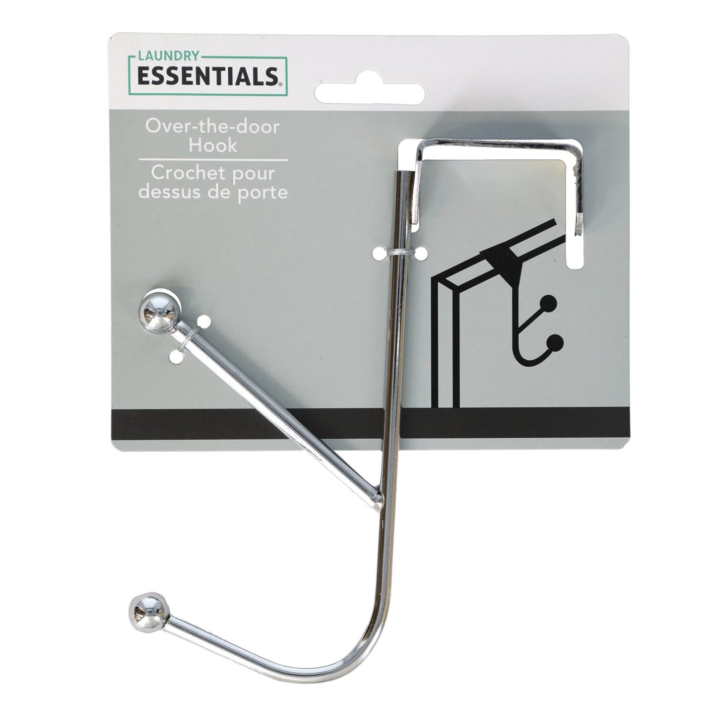 Essentials Chrome-Plated Over-the-Door Double Hooks (Pack of 24)