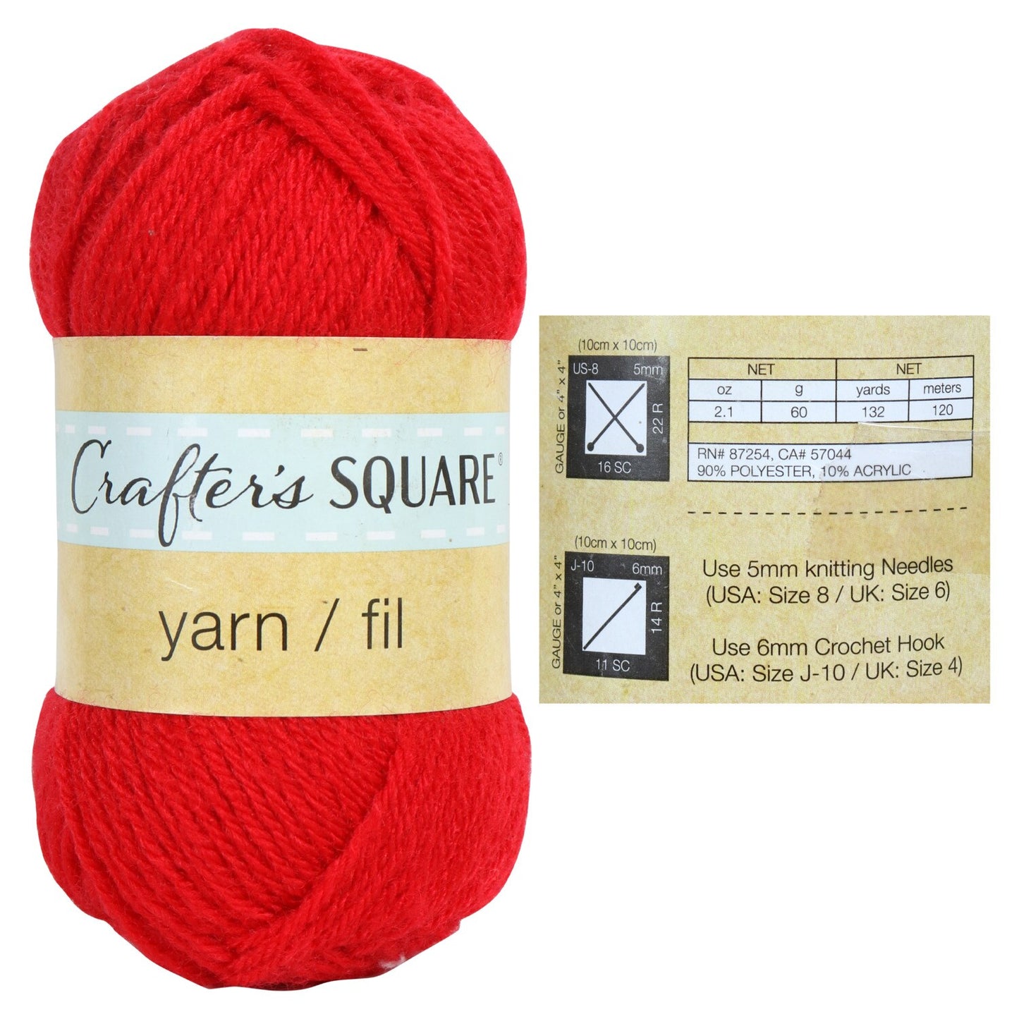Crafter's Square Acrylic-Polyester Yarn, 132 Yds. (Pack of 24)