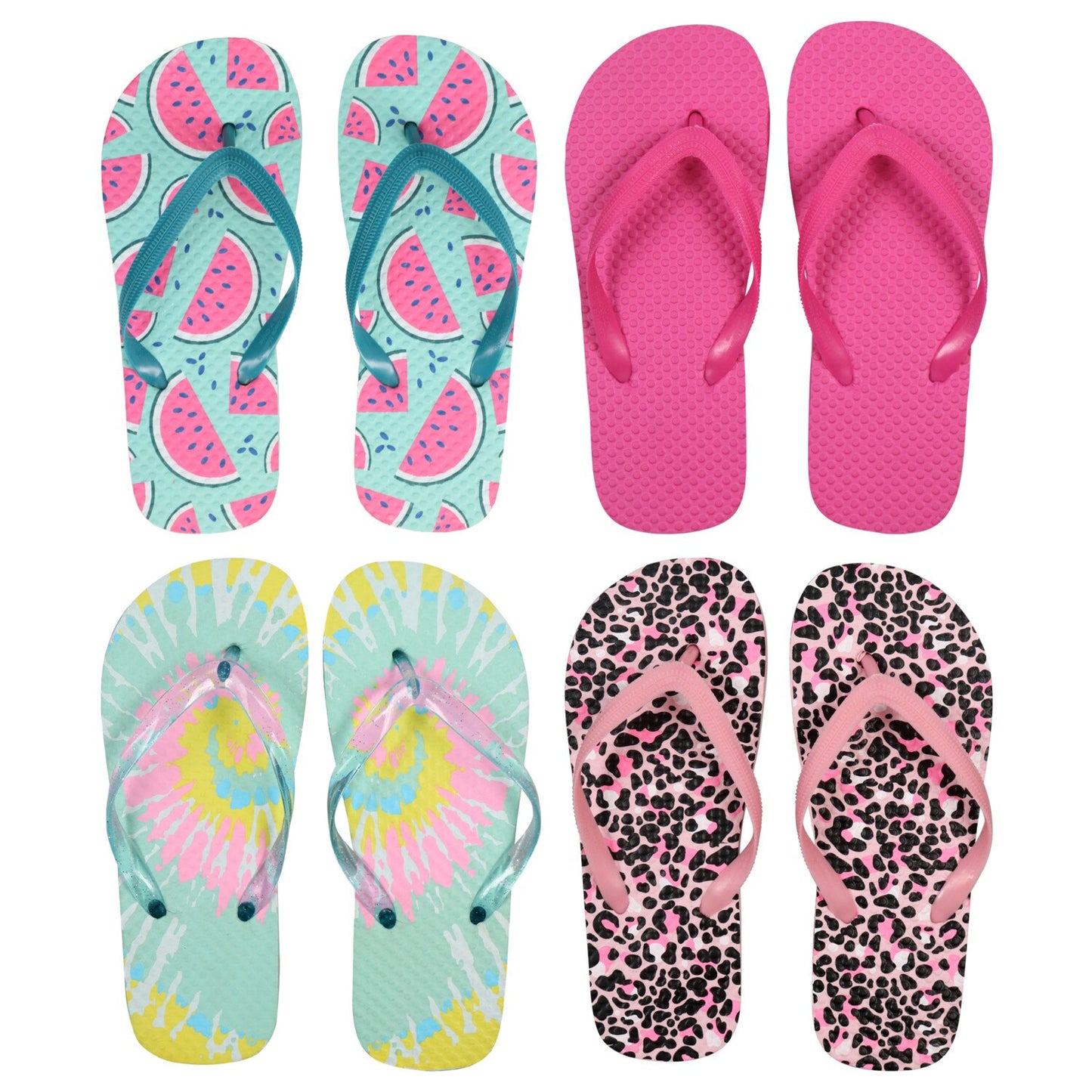 Girls' Summertime Fashion Rubber Flip-Flops (Pack of 48)