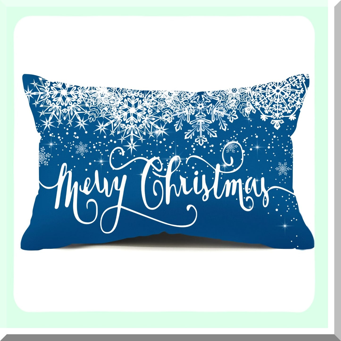 Winter Wonderland Farmhouse Pillow Covers - Set of 2 Merry Decorative Throw Cushion Cases 12x20 Snowflake Decorations for Home Décor