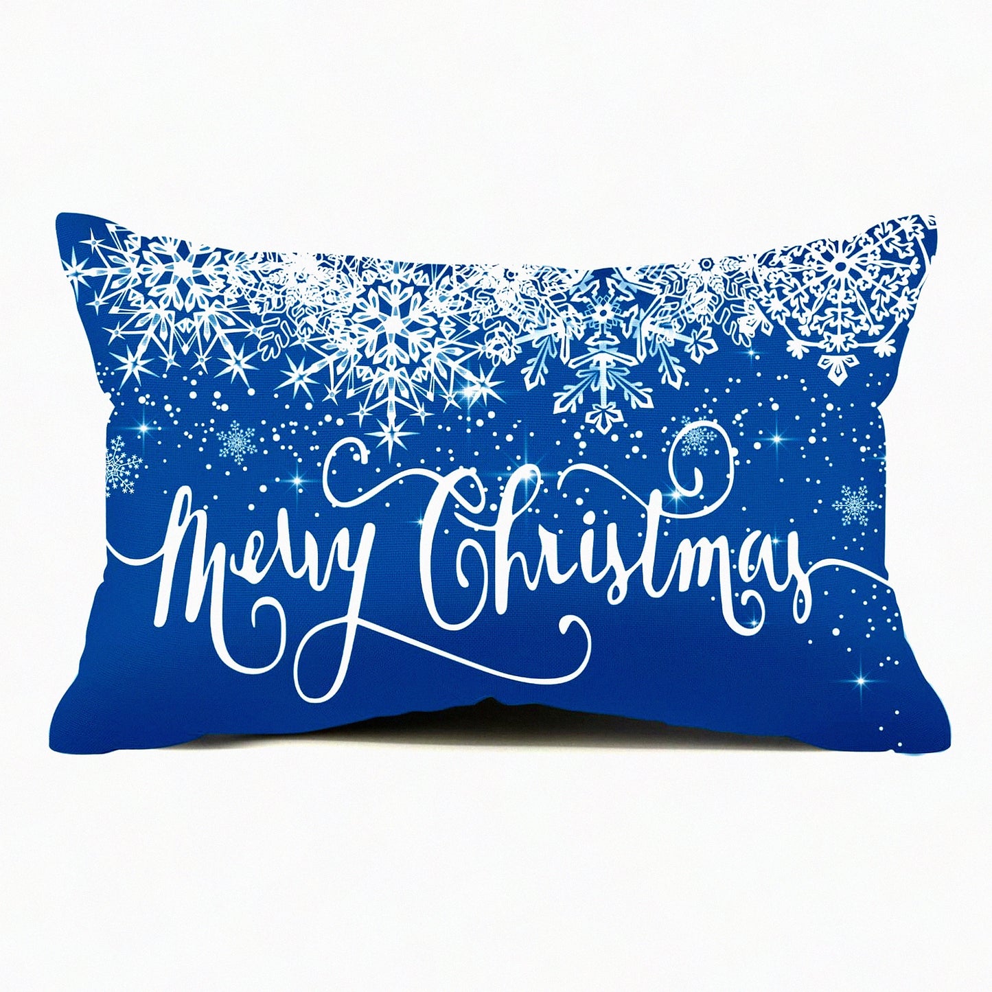 Winter Wonderland Farmhouse Pillow Covers - Set of 2 Merry Decorative Throw Cushion Cases 12x20 Snowflake Decorations for Home Décor