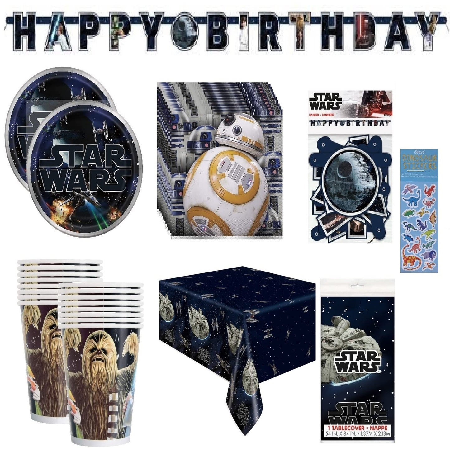 Birthday Party Supplies Decoration Bundle for 16 Guests