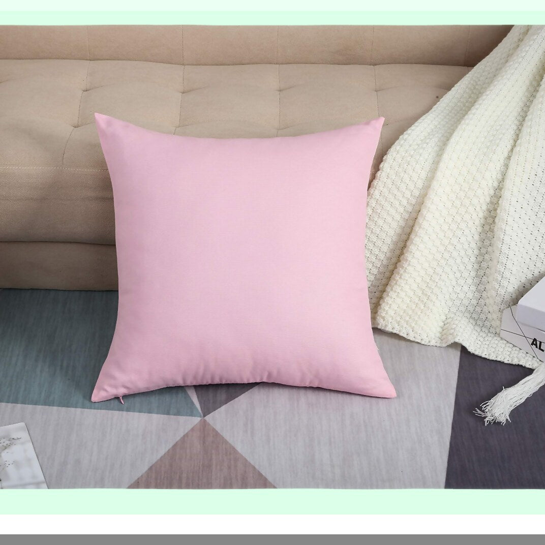 Cotton Canvas Decorative Pillow Covers - Set of 2, 18"x18", Salmon Pink - Cushion Covers for Home Decor, 45 Colors Available - Solid Design