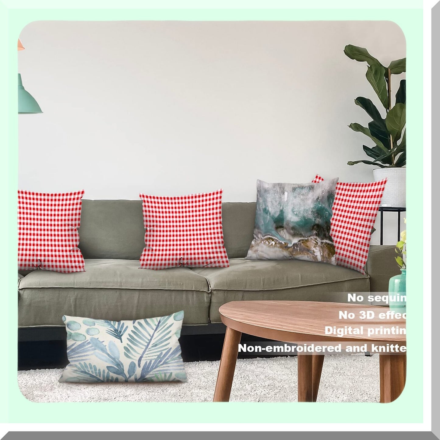 Red Checker Gingham Throw Pillow Set - 18x18 Inch Double Sided Decorative Covers - Set of 2 Checked Pattern Cases