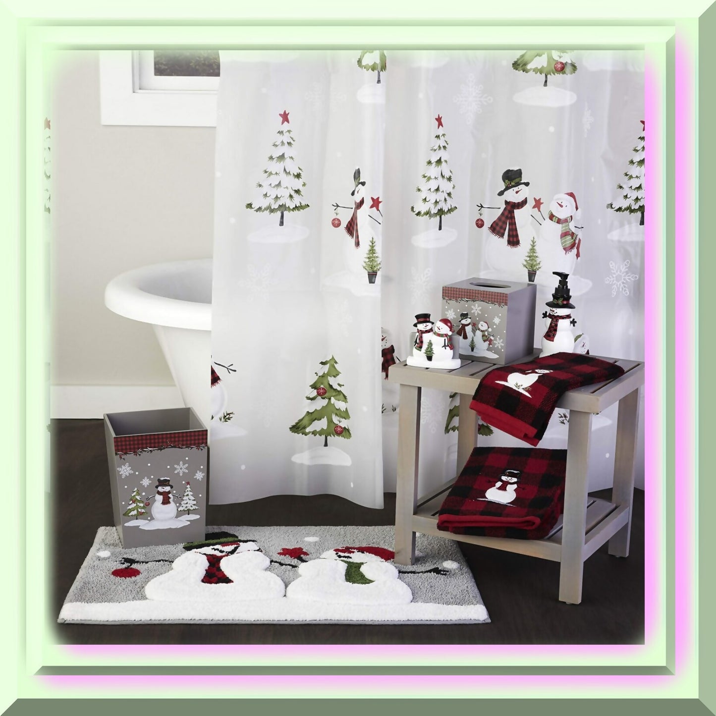 Woodland Winter Bath Rug 30x20 Multicolored