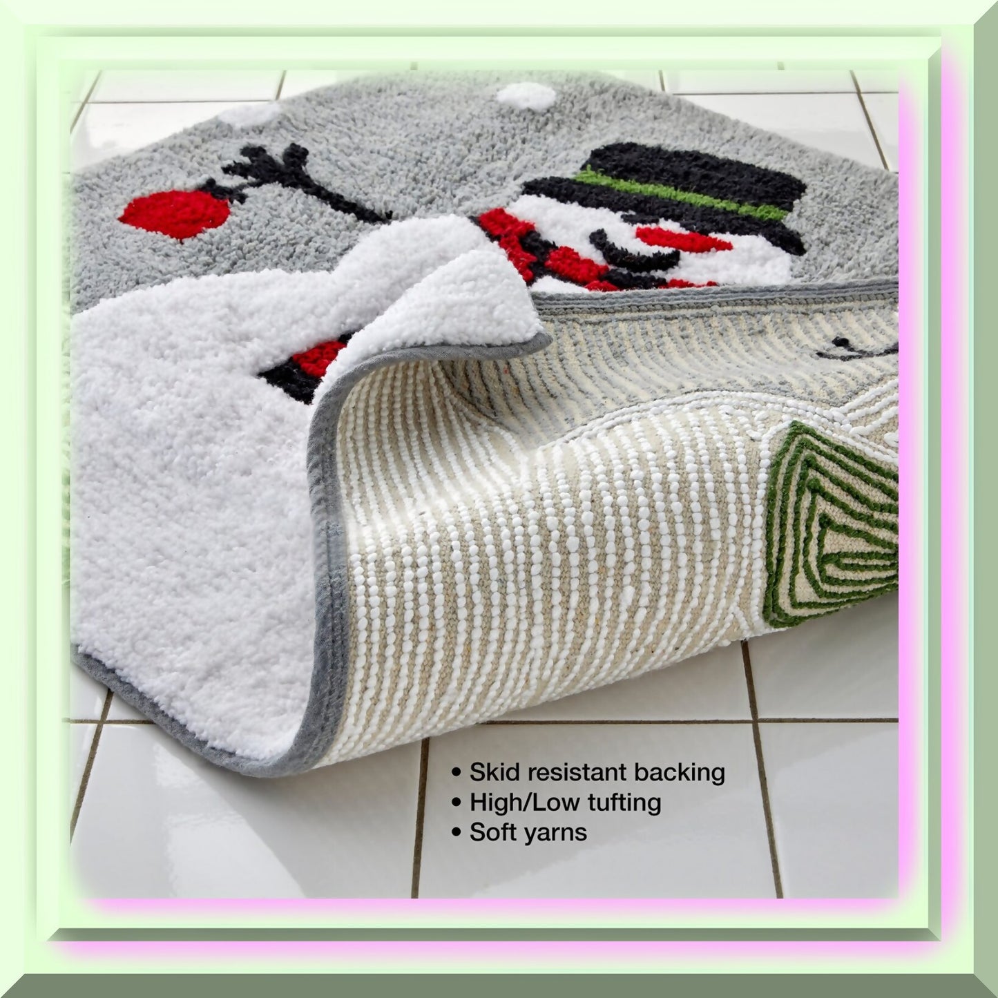 Woodland Winter Bath Rug 30x20 Multicolored