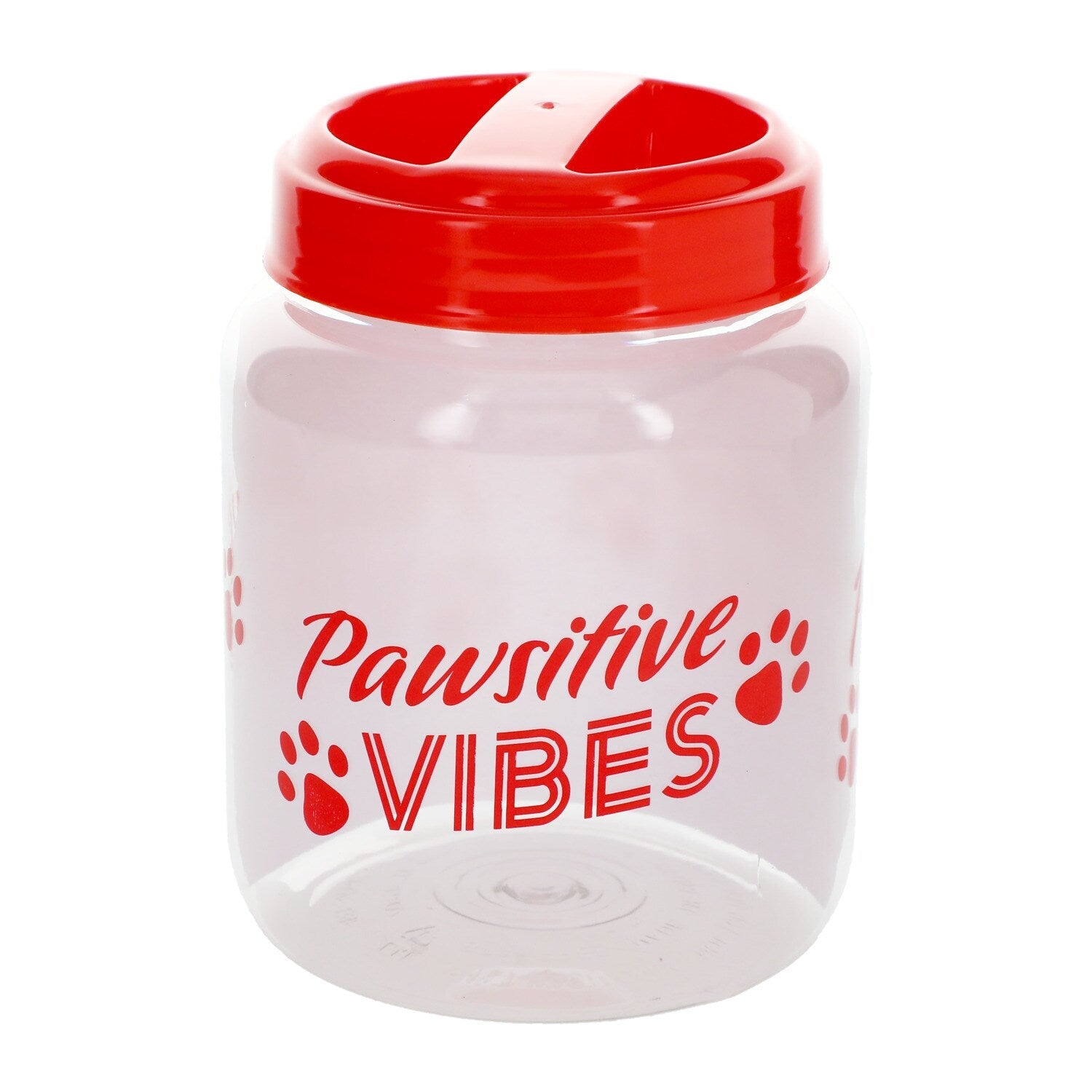 Pet Printed Plastic Treat Jars with Lids, 4x4x5.625-in. (Pack of 16)