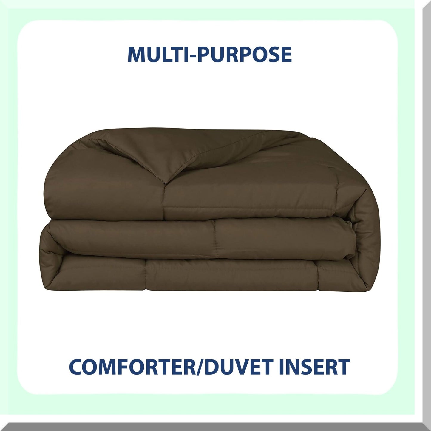 Luxury Soft Microfiber Down Alternative Comforter - All Season Double Fill Full Bedding Comforter - Chocolate - 1-Piece Duver Insert