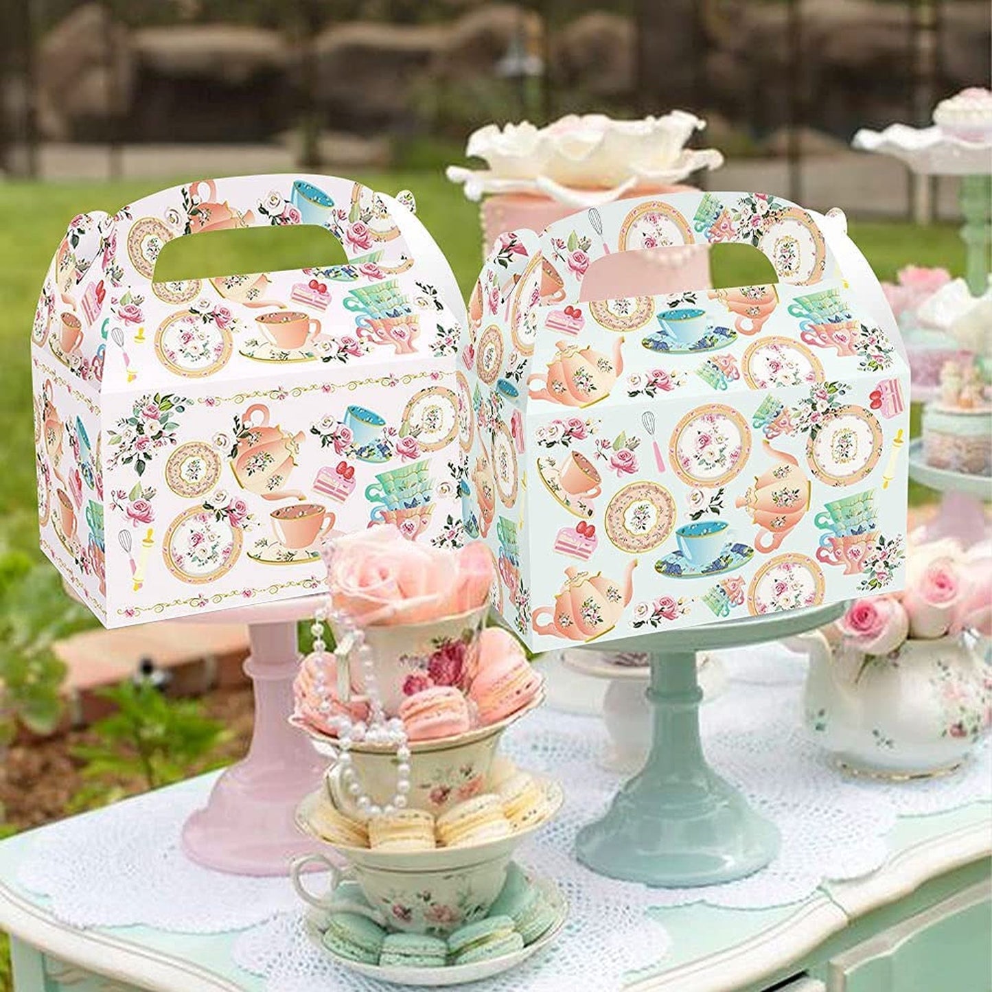 12 Pack Tea Party Favor Bags for Kids and Events