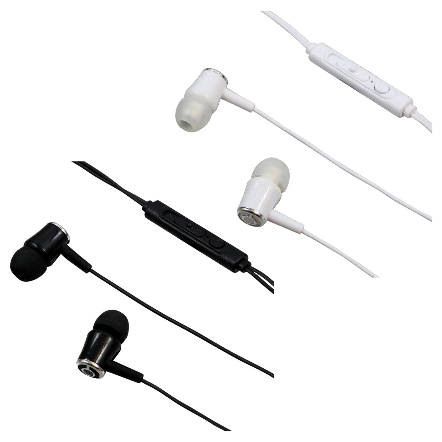 E-Circuit Metallic Swirl Earbuds with Microphones, 48-in. (Pack of 24)