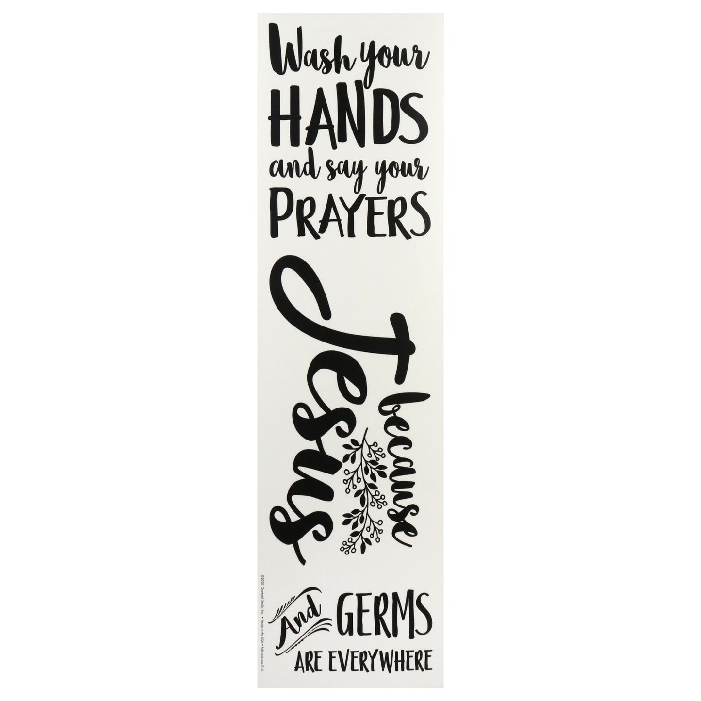 Wall Creations Jesus and Germs Jumbo Wall Stickers, 15.875x4.0 in. (Pack of 12)
