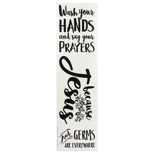 Wall Creations Jesus and Germs Jumbo Wall Stickers, 15.875x4.0 in. (Pack of 12)