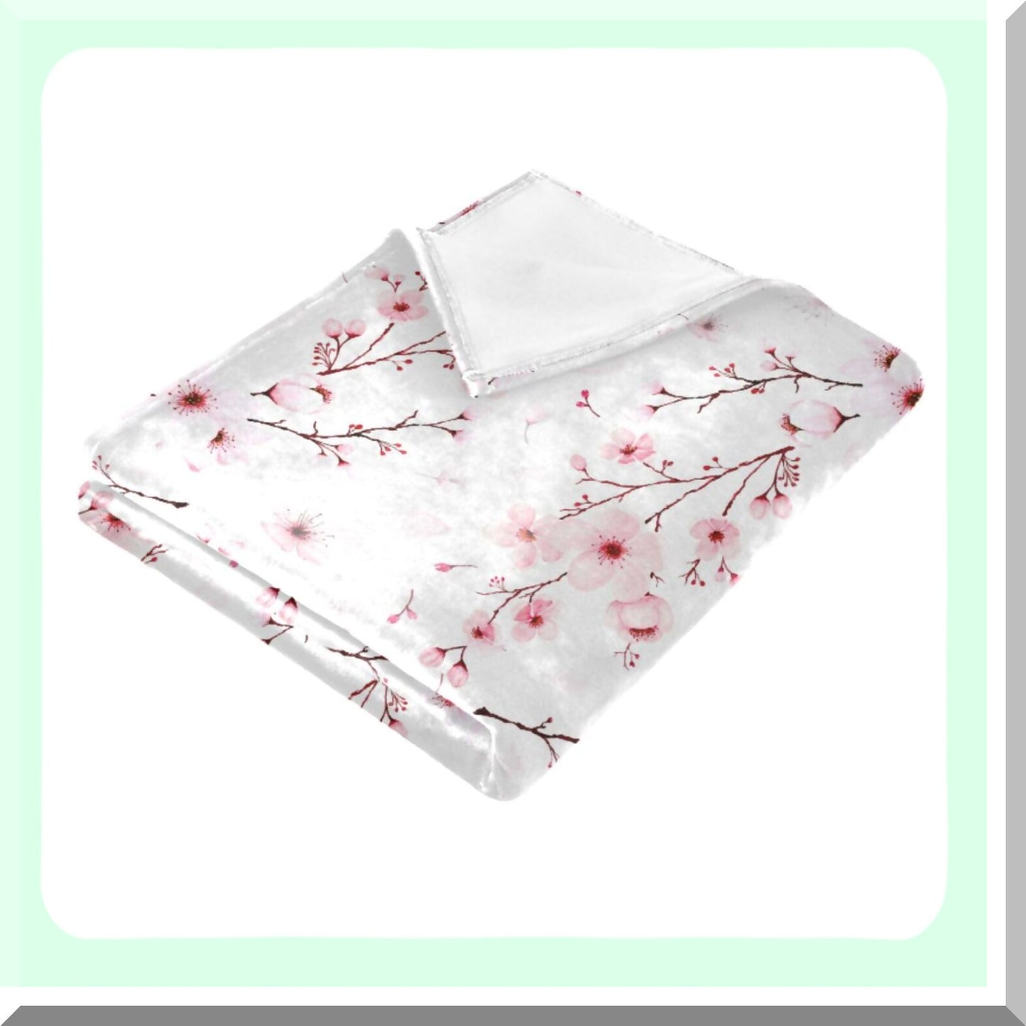 All-Season Cherry Blossom Warmth: Lightweight 60x90 Throw Blanket for Couch, Bed, and Sofa