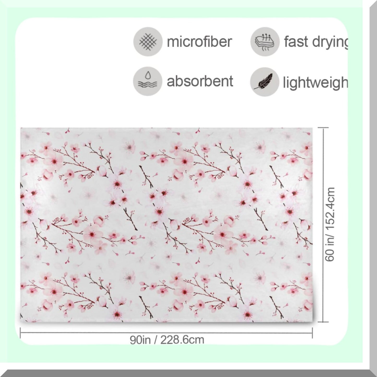All-Season Cherry Blossom Warmth: Lightweight 60x90 Throw Blanket for Couch, Bed, and Sofa