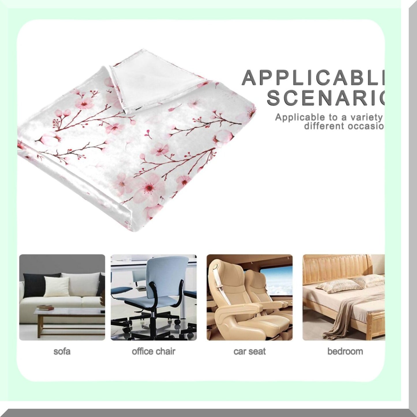 All-Season Cherry Blossom Warmth: Lightweight 60x90 Throw Blanket for Couch, Bed, and Sofa