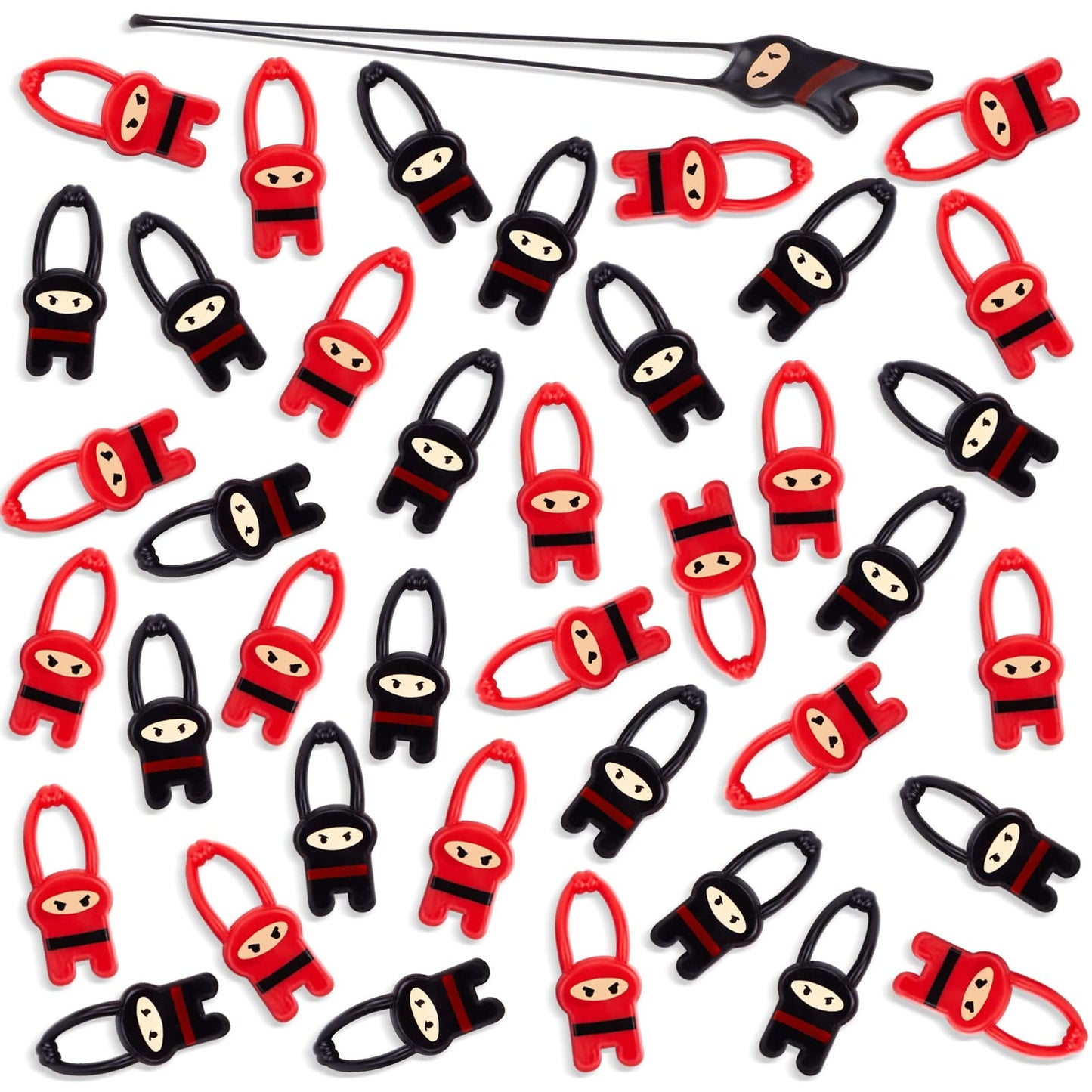 Ninja Flyerz - Stretchy Flying Ninjas Toy Set for Kids - Fun Slingshot Ninja Party Favors - Great Birthday Gift for Boys and Girls, 8-12 Years