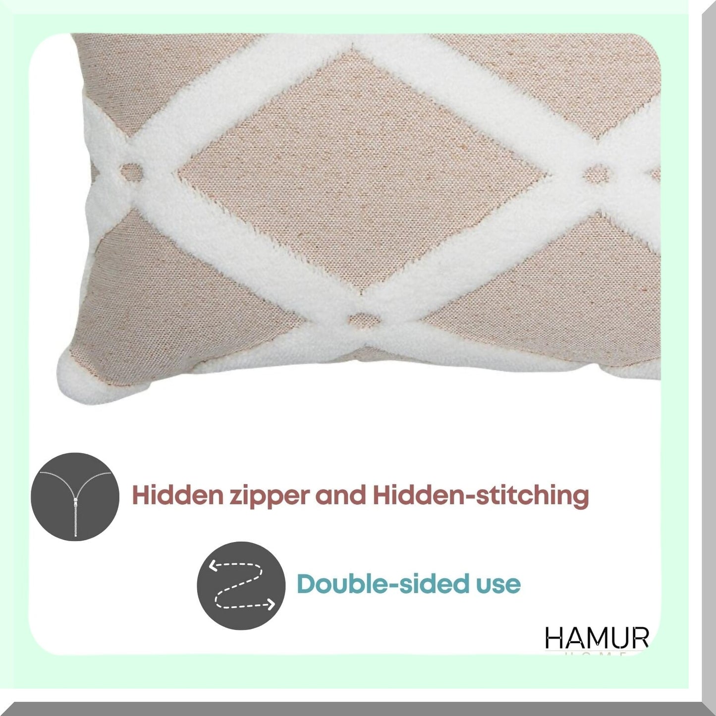 Luxury Home Decor Pillow Cover Set - 22x22 Inch Soft Cushion Case for Sofa Couch, Living Room & Bedroom - Pack of 2 Beige Throw Pillow Covers