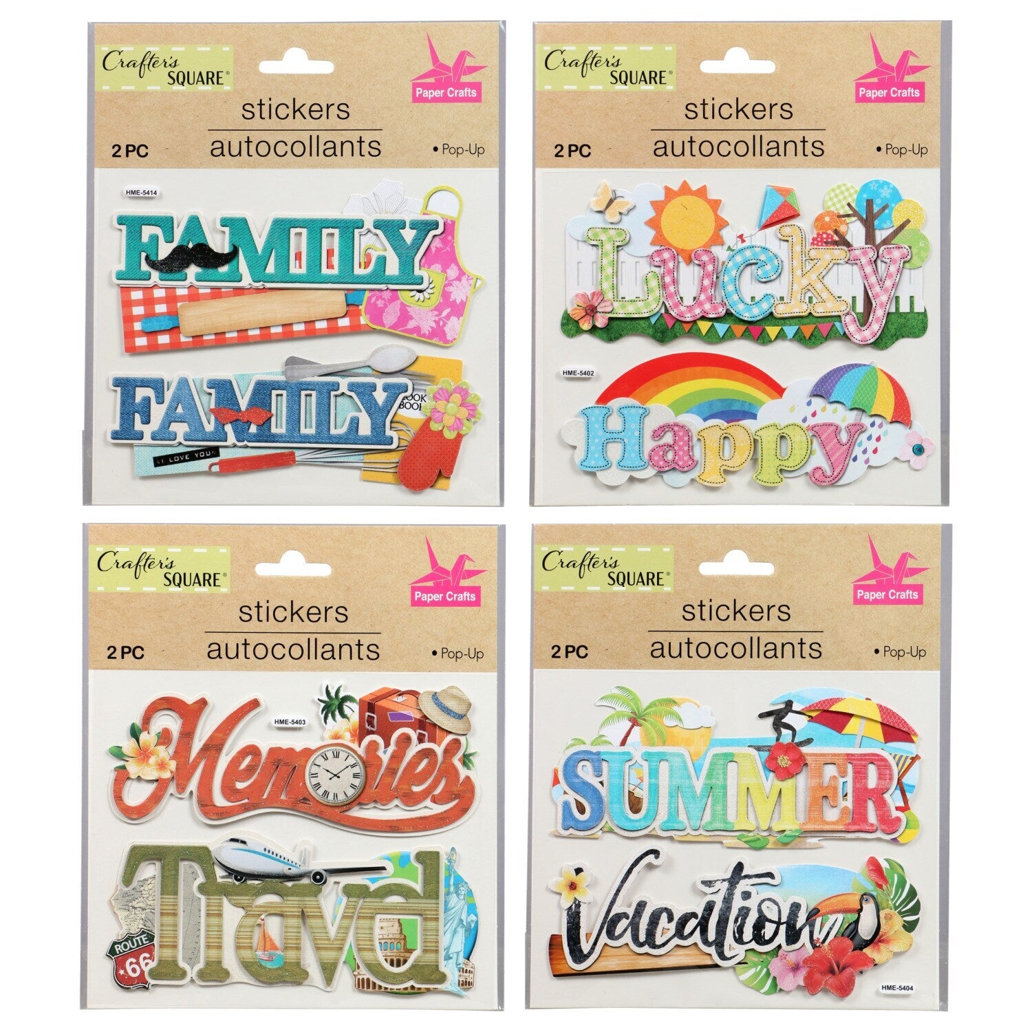 Crafter's Square Handmade Word Stickers (Pack of 36)