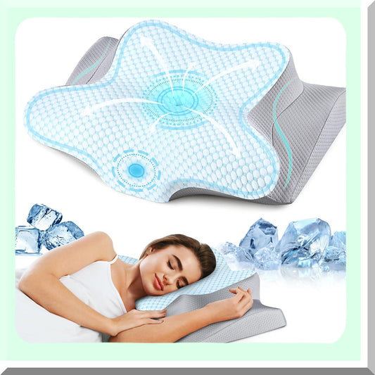 OrthoRelax Memory Foam Neck Pillow - Pain Relief Contour Pillow for Shoulder, Back, Stomach Sleepers. Ergonomic Orthopedic Bed Pillow with Breathable Pillowcase.