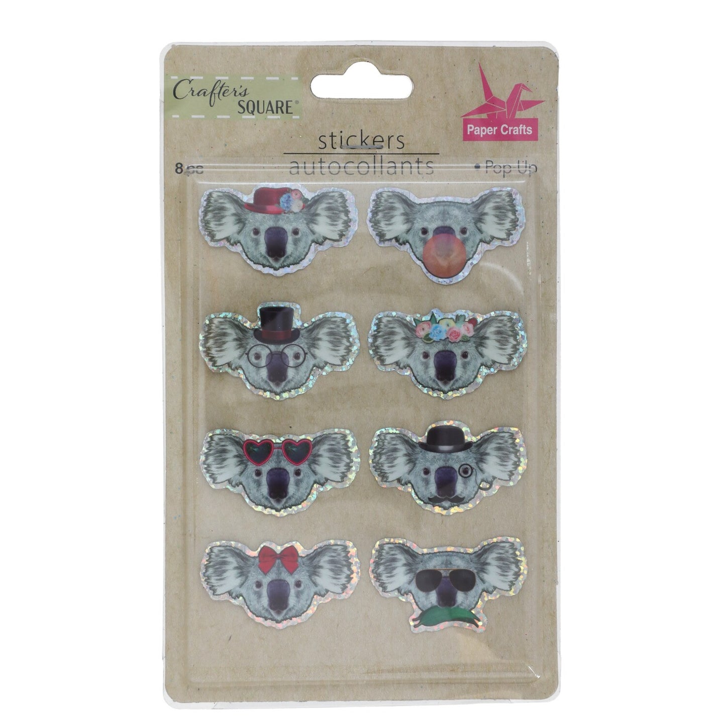 Crafter's Square Animal Pop-Up Stickers, 8-ct. Packs (Pack of 36)