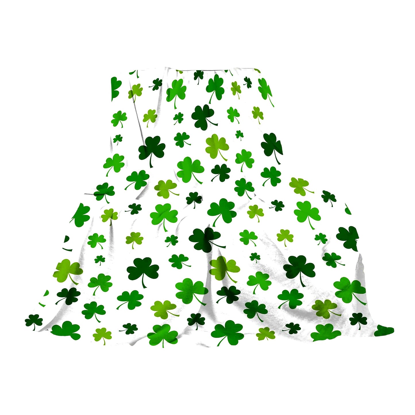 Lucky Clover Cozy Flannel Throw Blanket - Soft Plush Green Shamrock for Bed, Couch, Living Room, Sofa, Chair