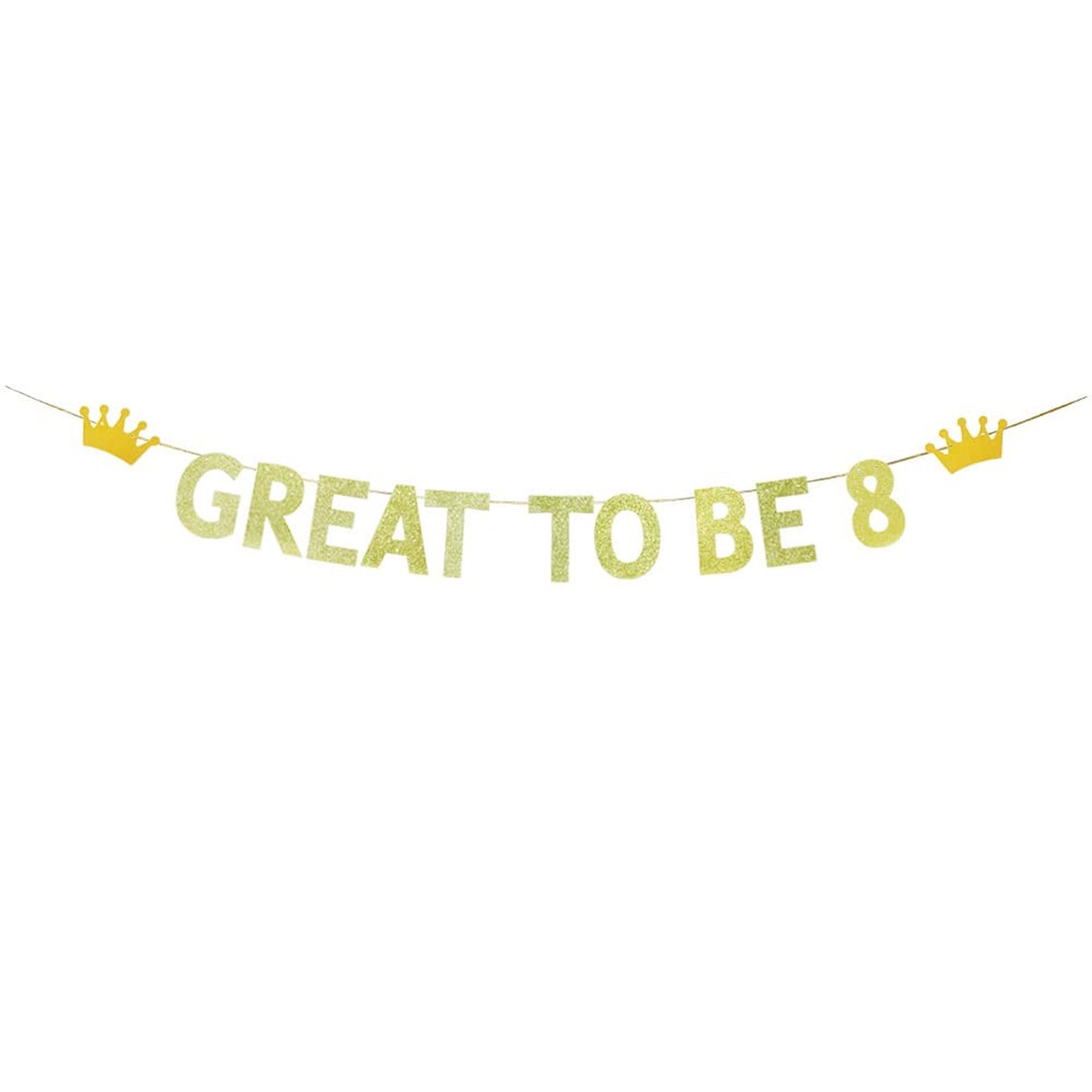 Golden Glitz 8th Birthday Banner - Sparkling Party Decor for Kids - Celebrate Turning 8 with Glittery Decorations - Birthday Supplies for Boys and Girls