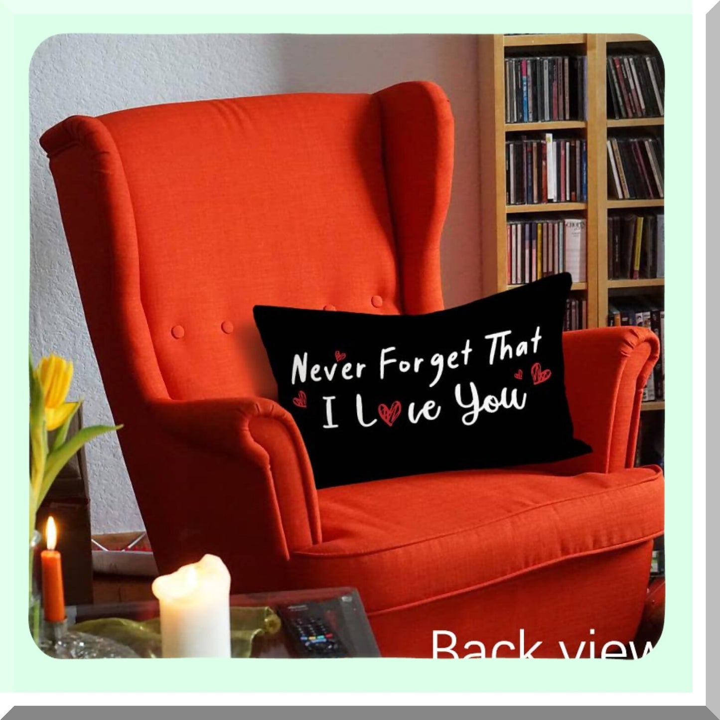 Love Connection Reversible Throw Pillow Covers - Decorative Long Distance Relationship Gifts for Girls Room, Bedroom, Living Room - 12x20 Inch Pillowcase - Never Forget I Love You - Hug Me Pillow