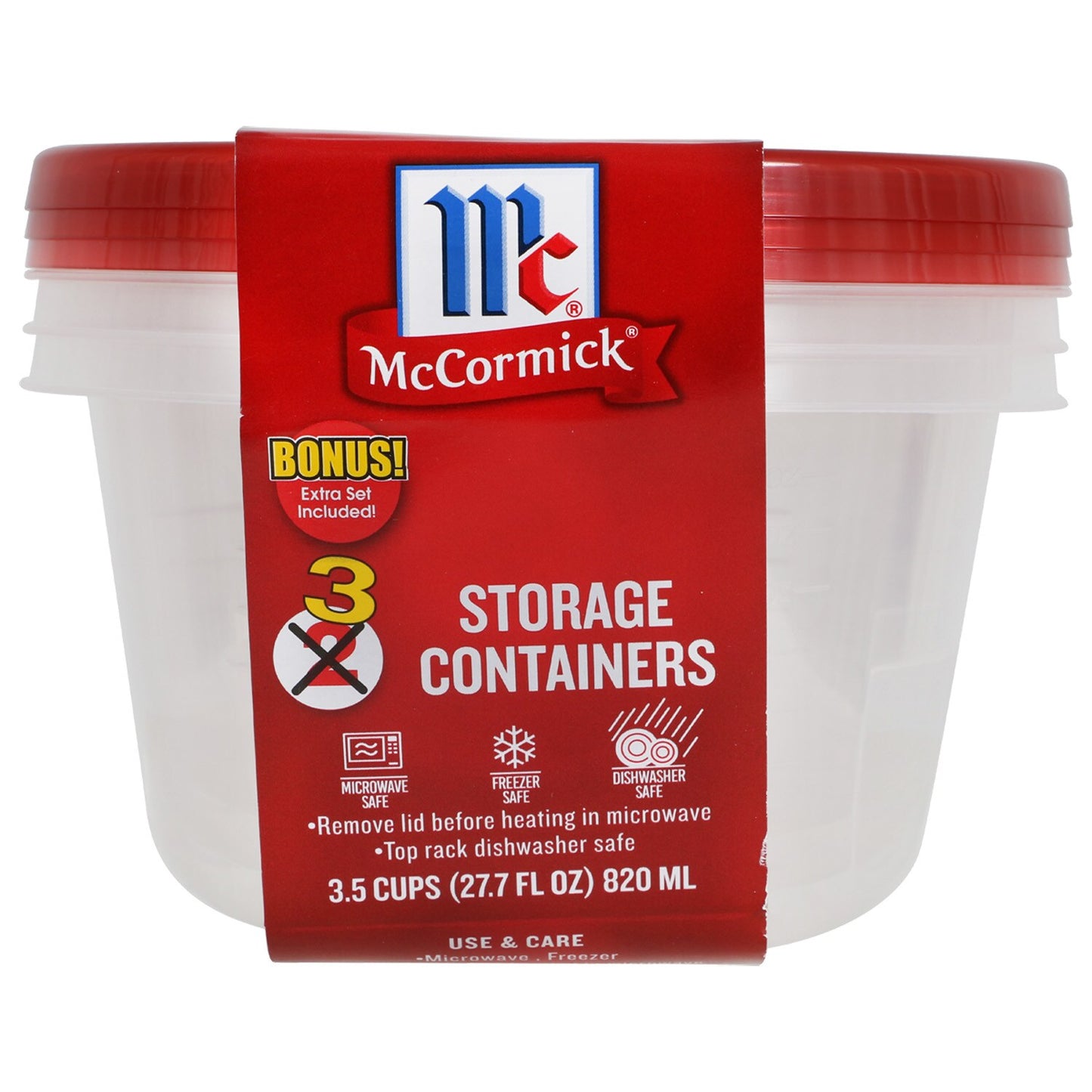 McCormick Round 3.5 Cups Storage Containers, 3-ct. Packs (Pack of 16)